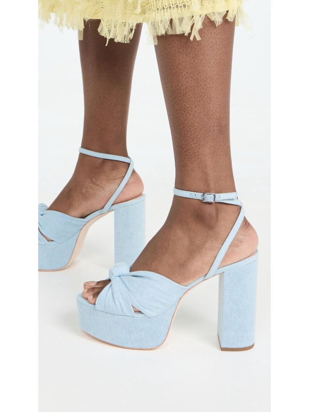 Loeffler Randall Roz Pastel Blue Knot Block Heels